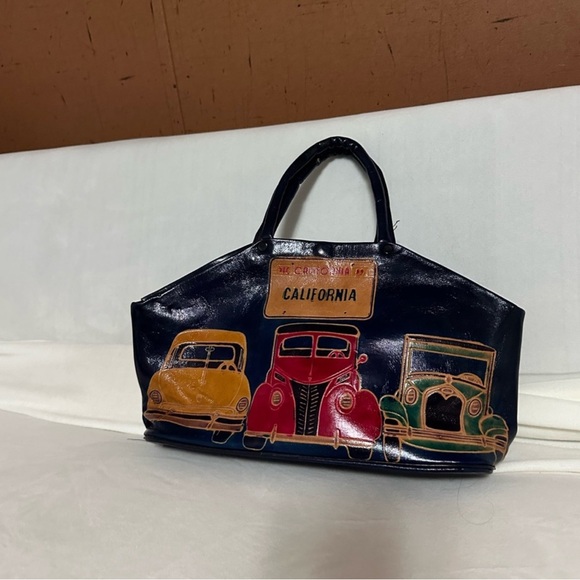 Handbags - Vintage Car Print Handbag